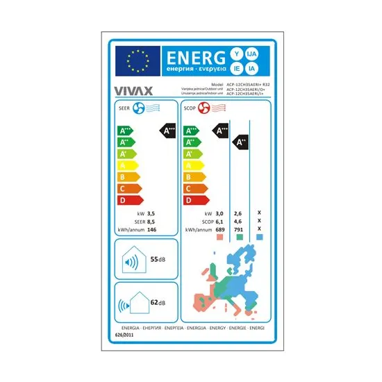 VIVAX COOL, klima uređaji, ACP-12CH35AERI+ R32 SIVA OGL.