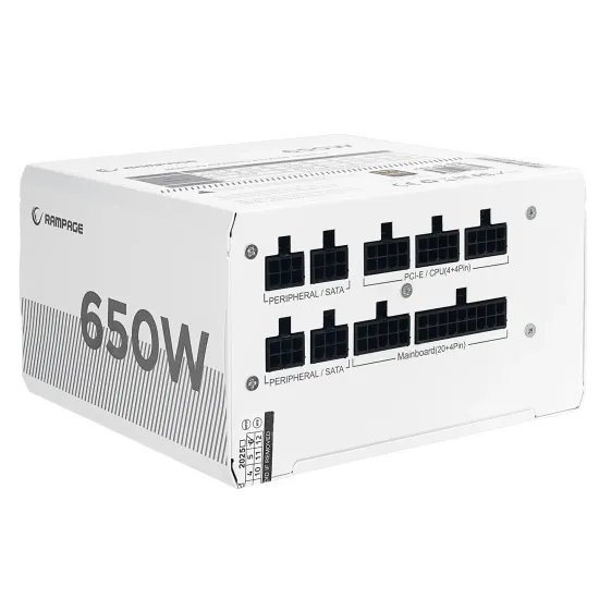 Rampage Napajanje MATE M650-80PB 650W 80+ Bronze Full Modular Active PFC White