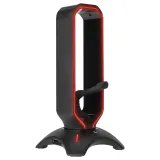 Rampage Drzac za slusalice RM-H66 GUARD Black RGB, 2x USB