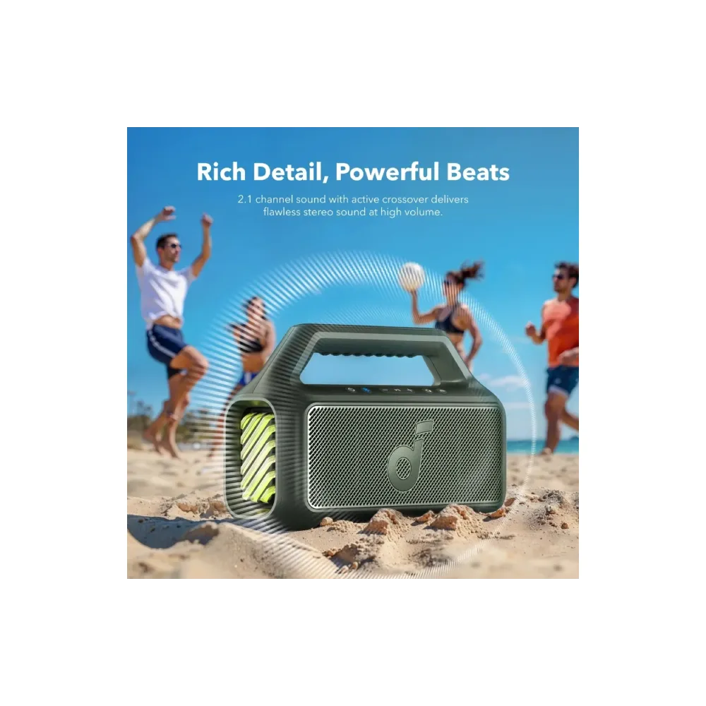 Soundcore Boom 2 80W 2.1 prenosivi bluetooth IPX7 zvučnik zeleni