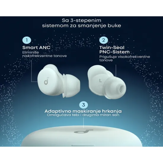 Soundcore Sleep A30 Noise Masking BT bežične bubice zelene