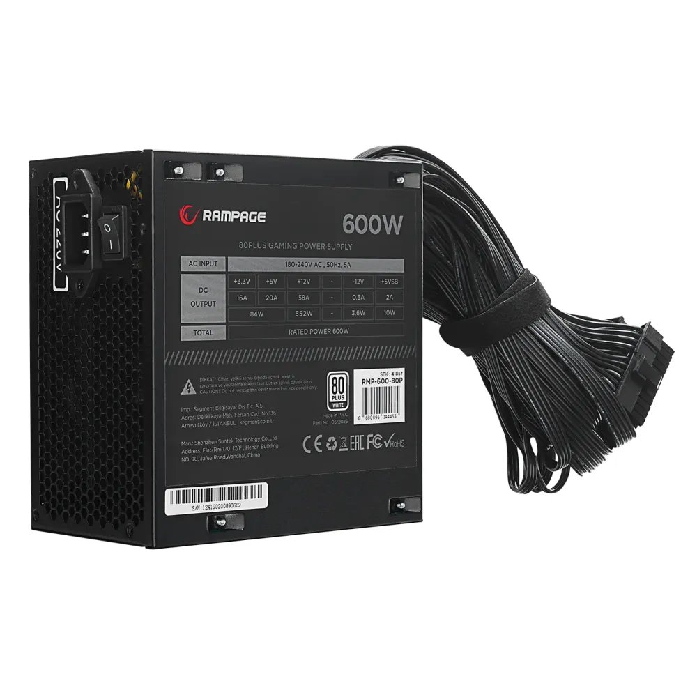 Rampage Napajanje RMP-600-80P 600W 80+ Standard Bulk