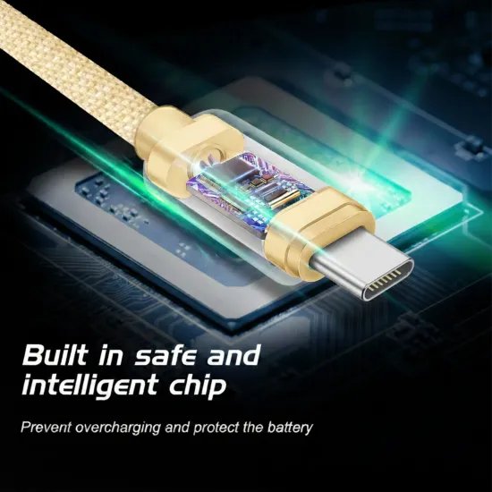 Swissten Data kabl Textile USB / USB-C 1.2m Gold