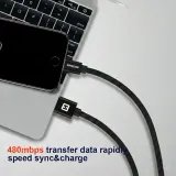 Swissten Data kabl Textile USB / USB-C 2m Black