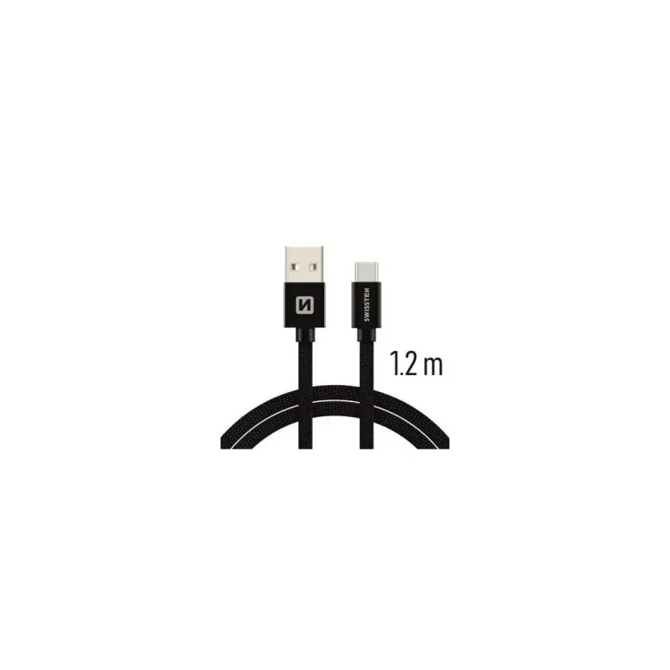 Swissten DATA CABLE TEXTILE USB / USB-C 1.2 M BLACK