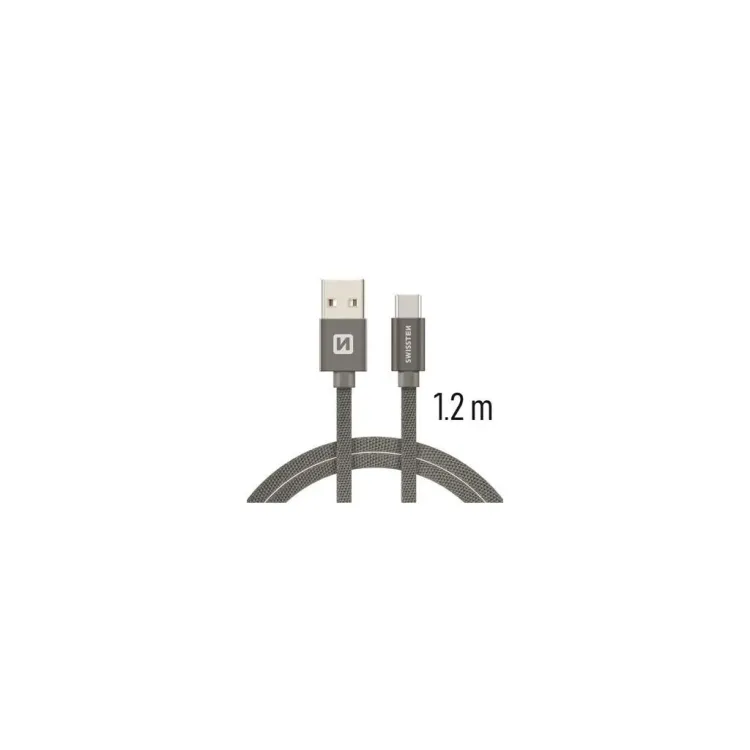 Swissten DATA CABLE TEXTILE USB / USB-C 1.2 M GREY