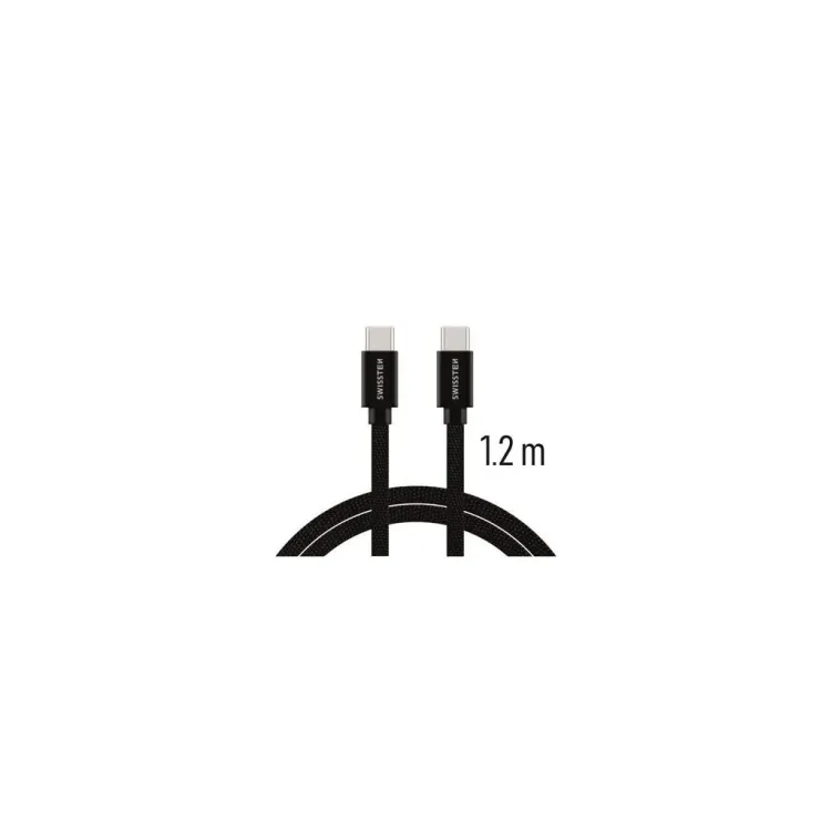 Swissten DATA CABLE TEXTILE USB-C / USB-C 1.2 M BLACK