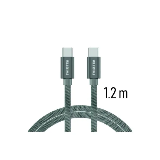 Swissten DATA CABLE TEXTILE USB-C / USB-C 1.2 M SILVER