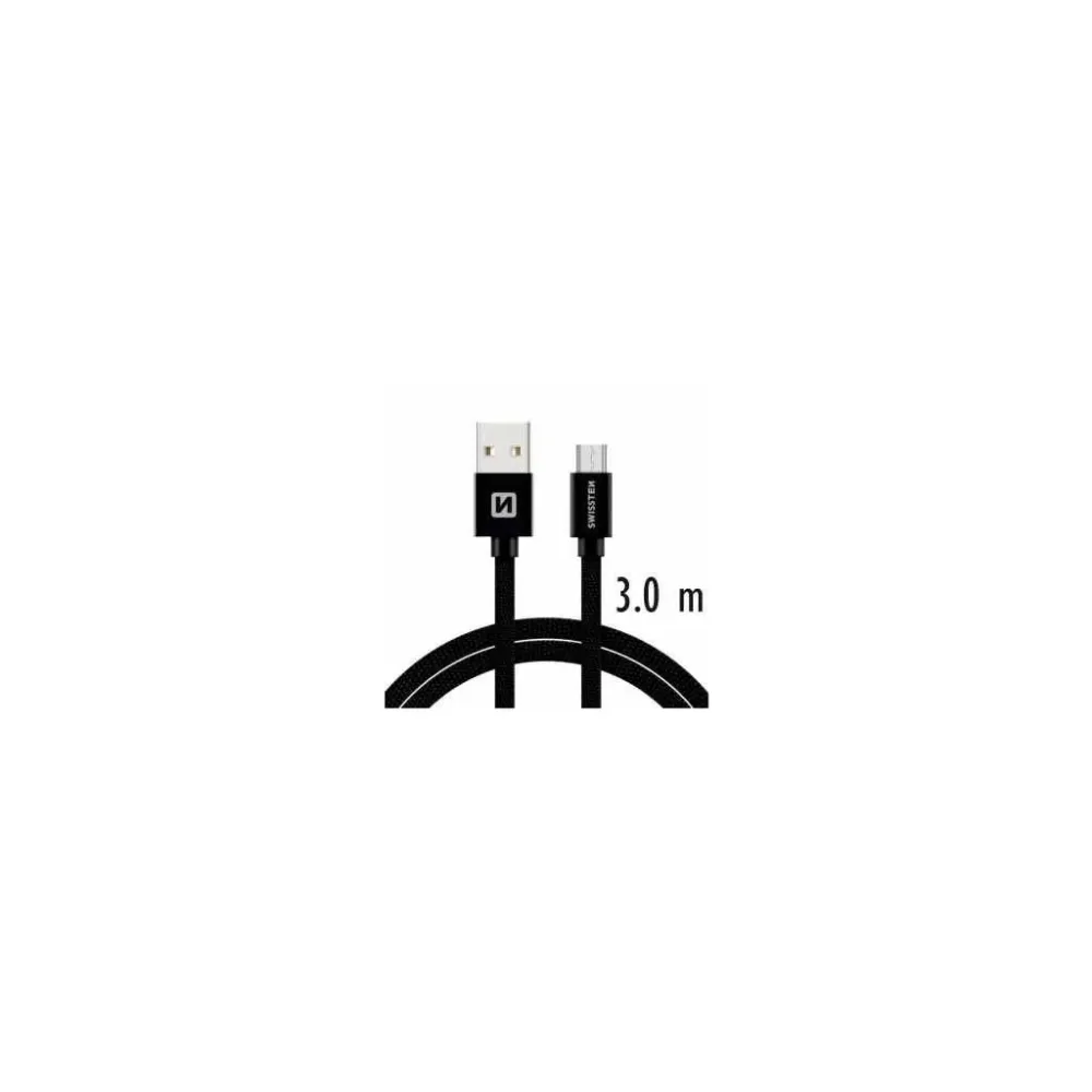 Swissten DATA CABLE TEXTILE USB / USB-C 3.0 M BLACK