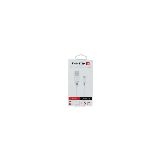 Swissten DATA CABLE USB / USB-C WHITE 1.5 M (7mm)