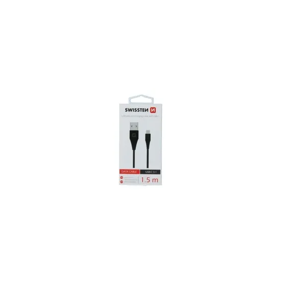 Swissten DATA CABLE USB / USB-C BLACK 1.5M (7mm)