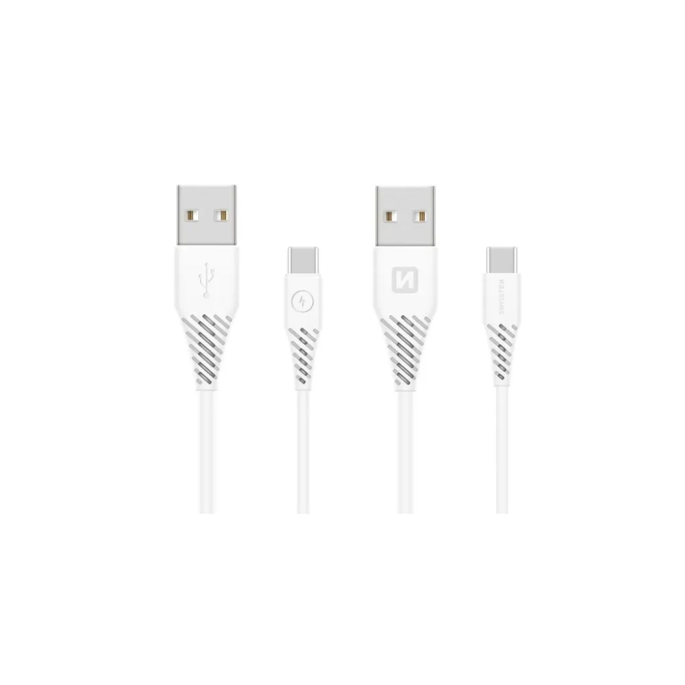 Swissten DATA CABLE USB / USB-C WHITE 1.5 M (9mm)