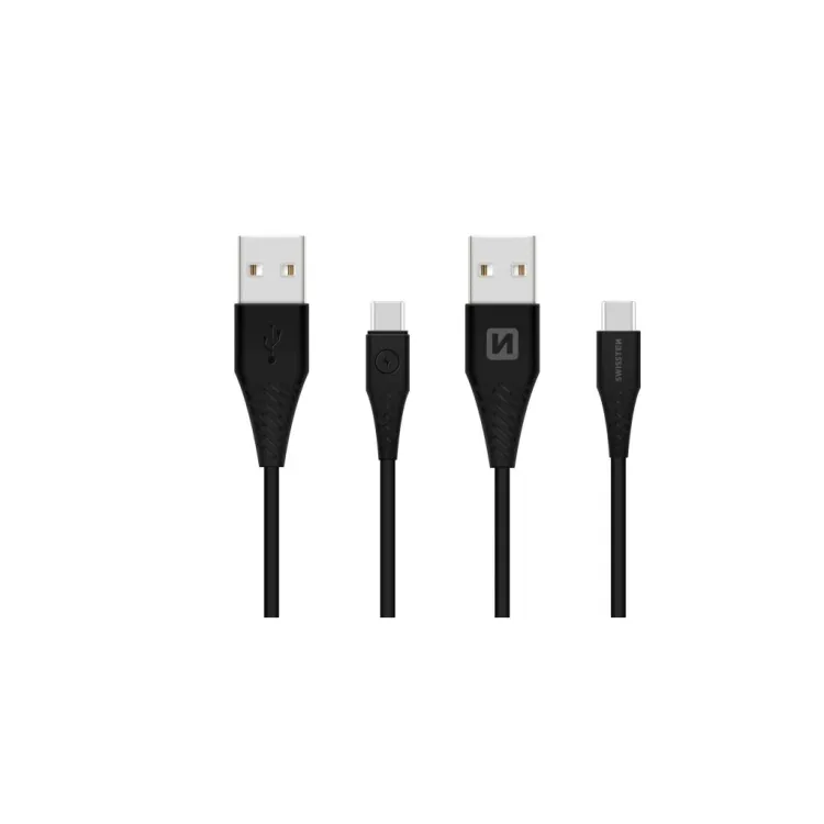Swissten DATA CABLE USB / USB-C BLACK 1.5M (9mm)