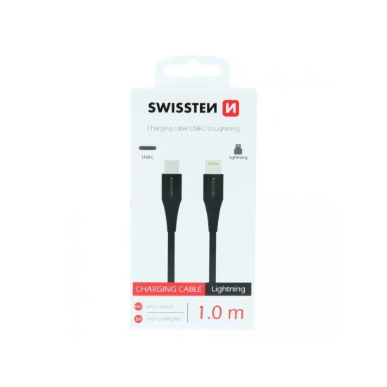 Swissten CHARGING CABLE USB-C / LIGHTNING 1,0 M BLACK