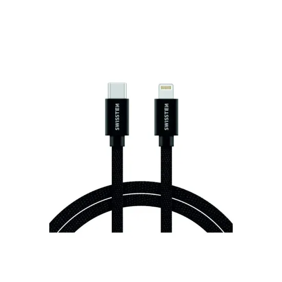 Swissten DATA CABLE TEXTILE USB-C / LIGHTNING 2,0 M BLACK