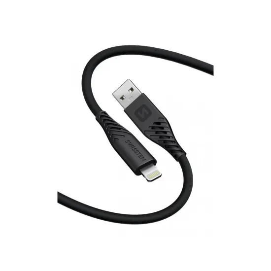 Swissten DATA CABLE SOFT SILICONE USB / LIGHTNING 1.5 M 30W BLACK