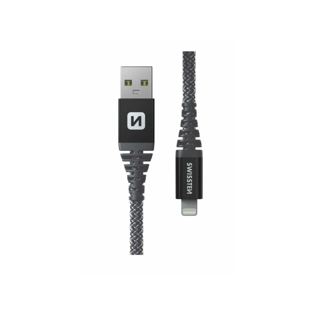Swissten DATA CABLE KEVLAR USB / LIGHTNING 1.5 M ANTRACIT