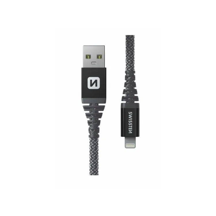 Swissten DATA CABLE KEVLAR USB / LIGHTNING 1.5 M ANTRACIT
