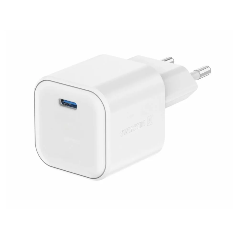 Swissten TRAVEL CHARGER GaN 1x USB-C 20W POWER DELIVERY WHITE