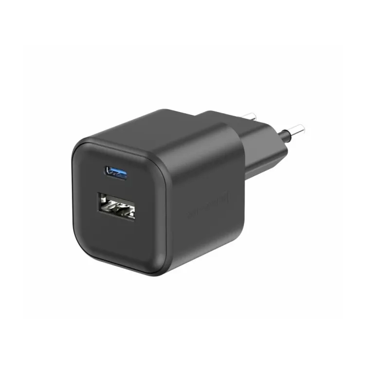 Swissten TRAVEL CHARGER 12W 1x USB-C + 1x USB-A BLACK