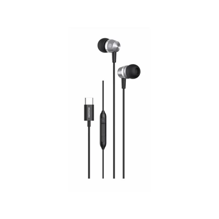 Swissten USB-C EARPHONES METALLIC BLACK