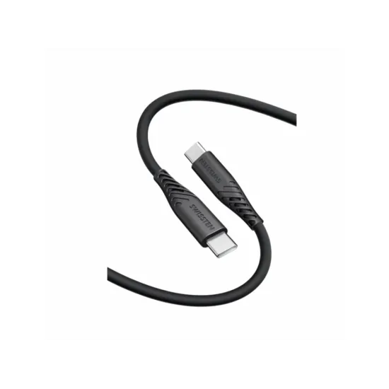 Swissten DATA CABLE SOFT SILICONE USB-C / USB-C 0,4 M BLACK