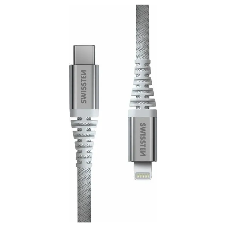 Swissten DATA CABLE KEVLAR USB-C / LIGHTNING 1.5 M WHITE