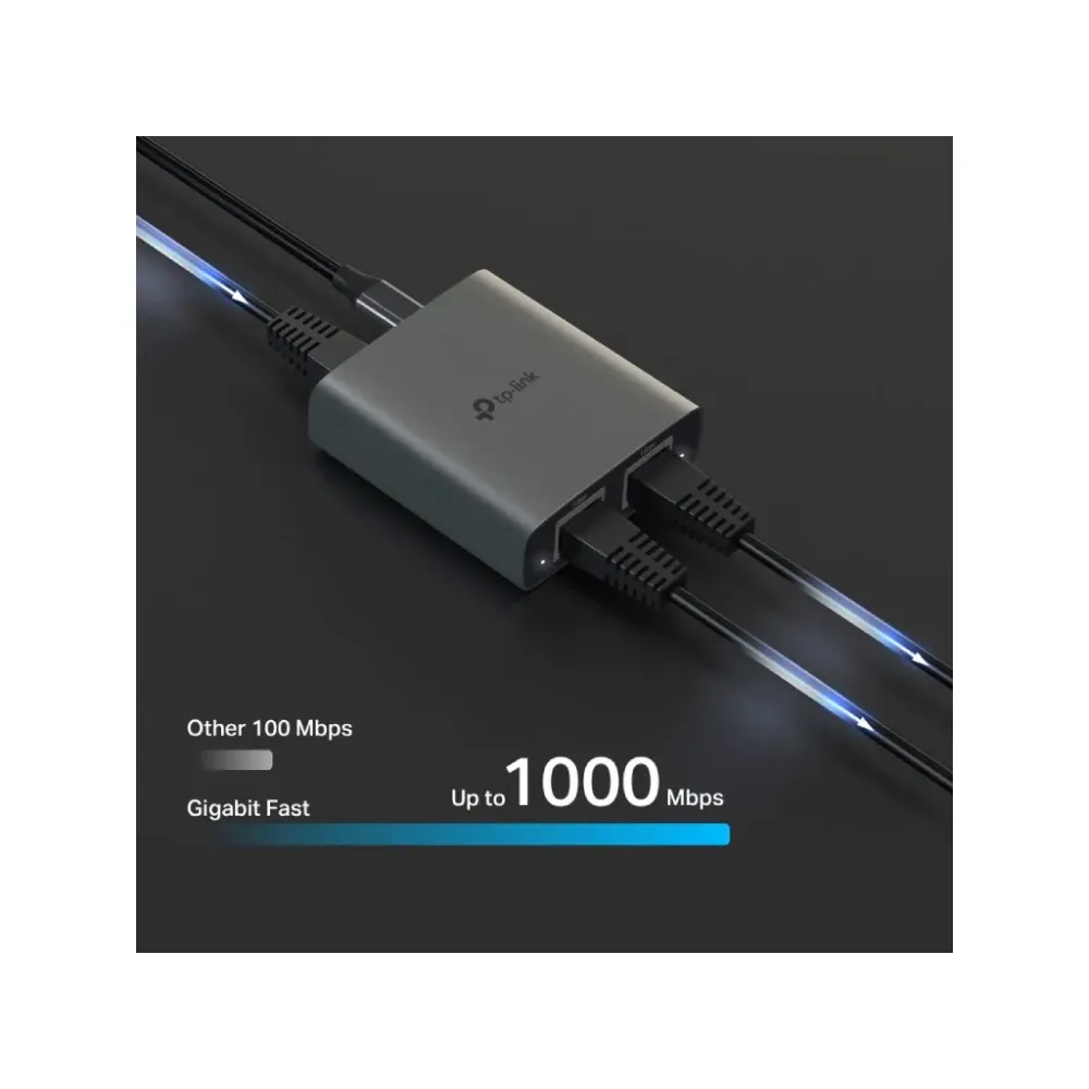 TP-LINK EH210 1 to 2 Gigabit Ethernet Splitter, Aluminum Alloy Case