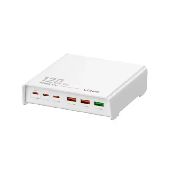 LDNIO Q605 120W 3* USB + 3* TIP C BIJELI
