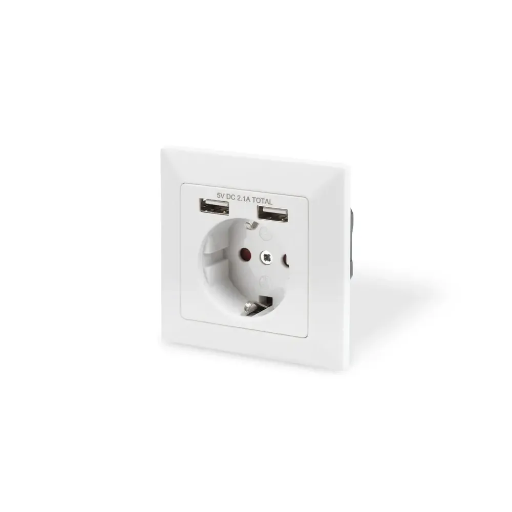 Tessan Zidna uticnica TS-331 3 uticnice 2 USB porta