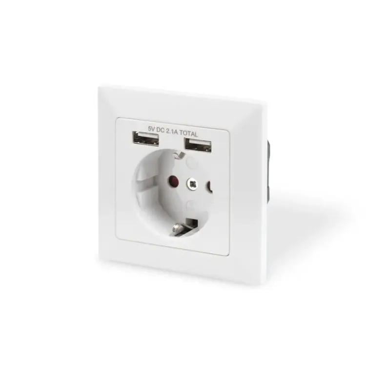 Tessan Zidna uticnica TS-331 3 uticnice 2 USB porta