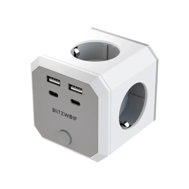 BlitzWolf BW-EC2 Power Cube 8-u-1 (4x AC / 2x USB-A / 2x USB-C)