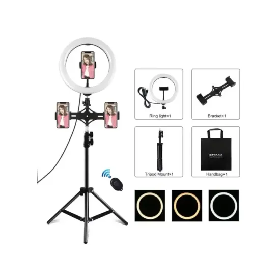 Puluz LED ring lamp / tripod 26cm 3x Smartphone