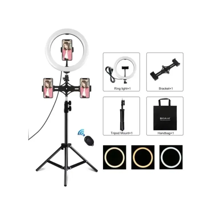 Puluz LED ring lamp / tripod 26cm 3x Smartphone