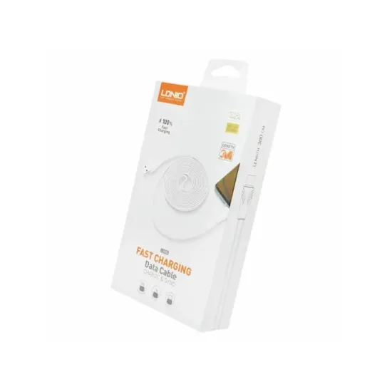 LDNIO LS553 BRZI 2.1 A MAX, 3 m LIGHTNING BIJELI