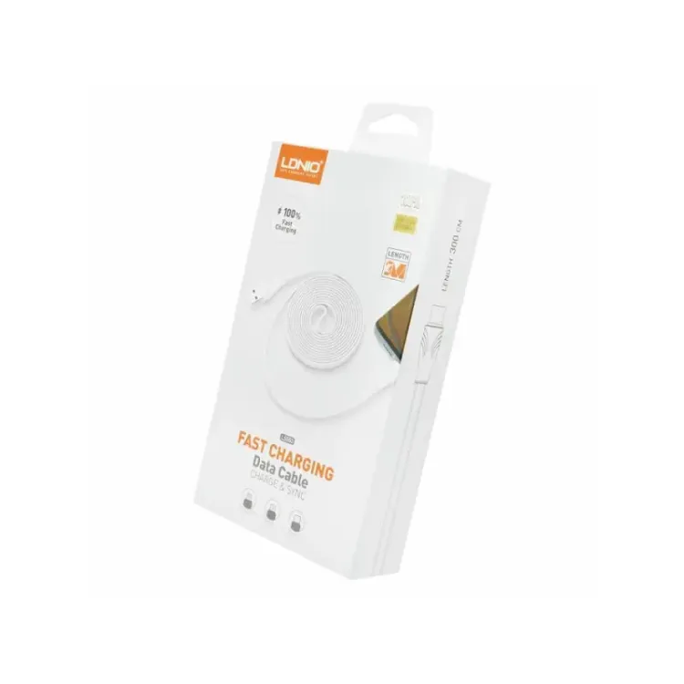 LDNIO LS553 BRZI 2.1 A MAX, 3 m LIGHTNING BIJELI