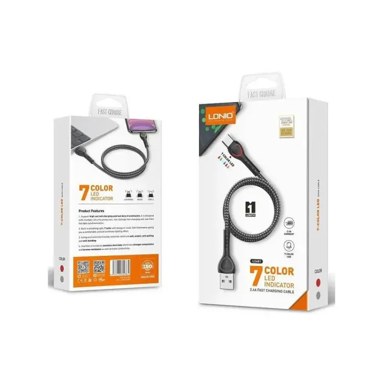 LDNIO LS481 BRZI 2.4 A MAX, 1 m MIKRO SIVI