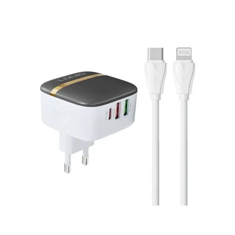 LDNIO A3513Q 32W 2*USB I 1*TIP C + KABEL IPHONE