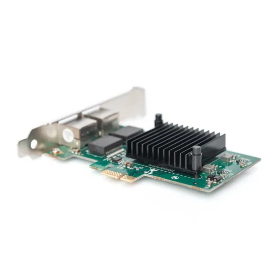 Digitus Mrežna kartica PCIe, 2x Gigabit Ethernet (1Gbps), PCI-Express x1, RJ-45, low-profile bracket, internal