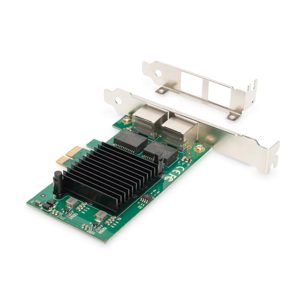 Digitus Mrežna kartica PCIe, 2x Gigabit Ethernet (1Gbps), PCI-Express x1, RJ-45, low-profile bracket, internal