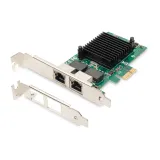 Digitus Mrežna kartica PCIe, 2x Gigabit Ethernet (1Gbps), PCI-Express x1, RJ-45, low-profile bracket, internal