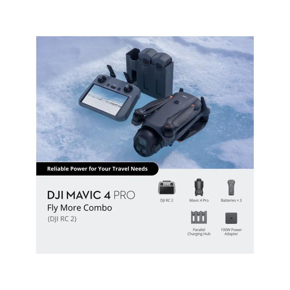 DJI Mavic 4 Pro Fly More Combo + DJI RC 2, 100MP Hasselblad Camera, 6K/60fps HDR Video, 51-Min