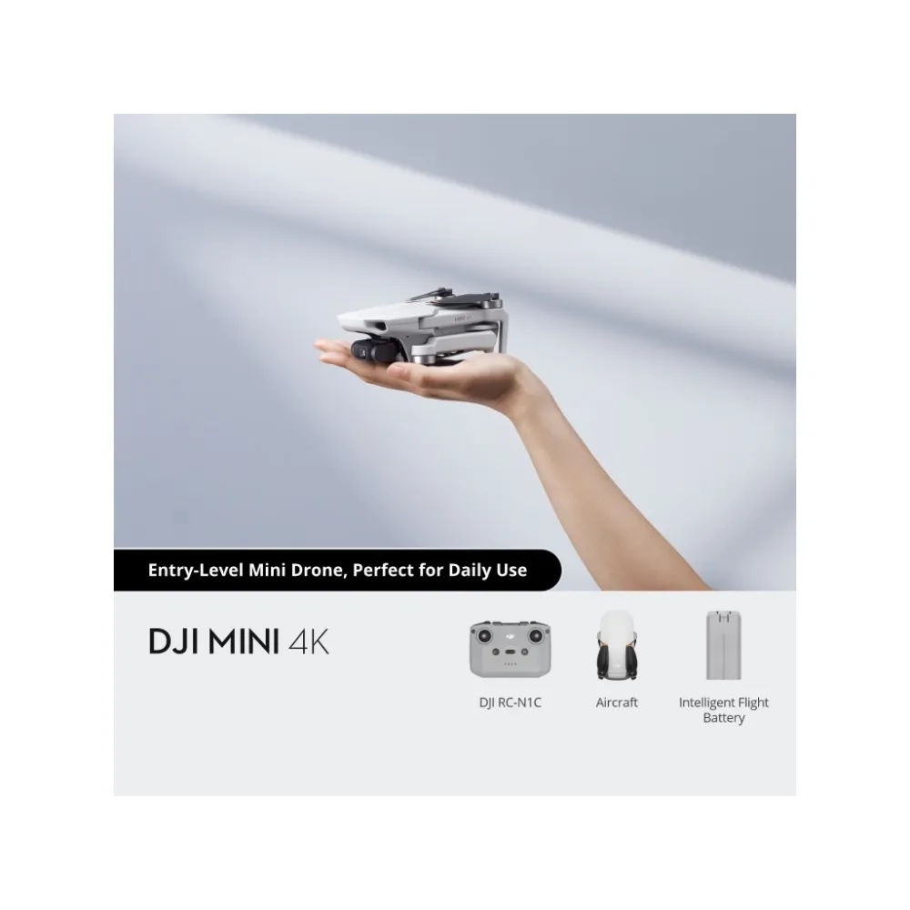DJI MINI 4K - 4K/30fps, 12MP, 4 Zoom, 31-Min Max Flight Time, 10km Video Transmission,246g,Class C0