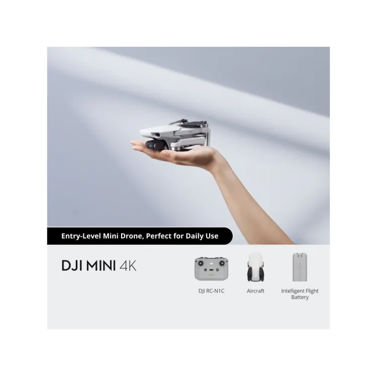 DJI MINI 4K - 4K/30fps, 12MP, 4 Zoom, 31-Min Max Flight Time, 10km Video Transmission,246g,Class C0