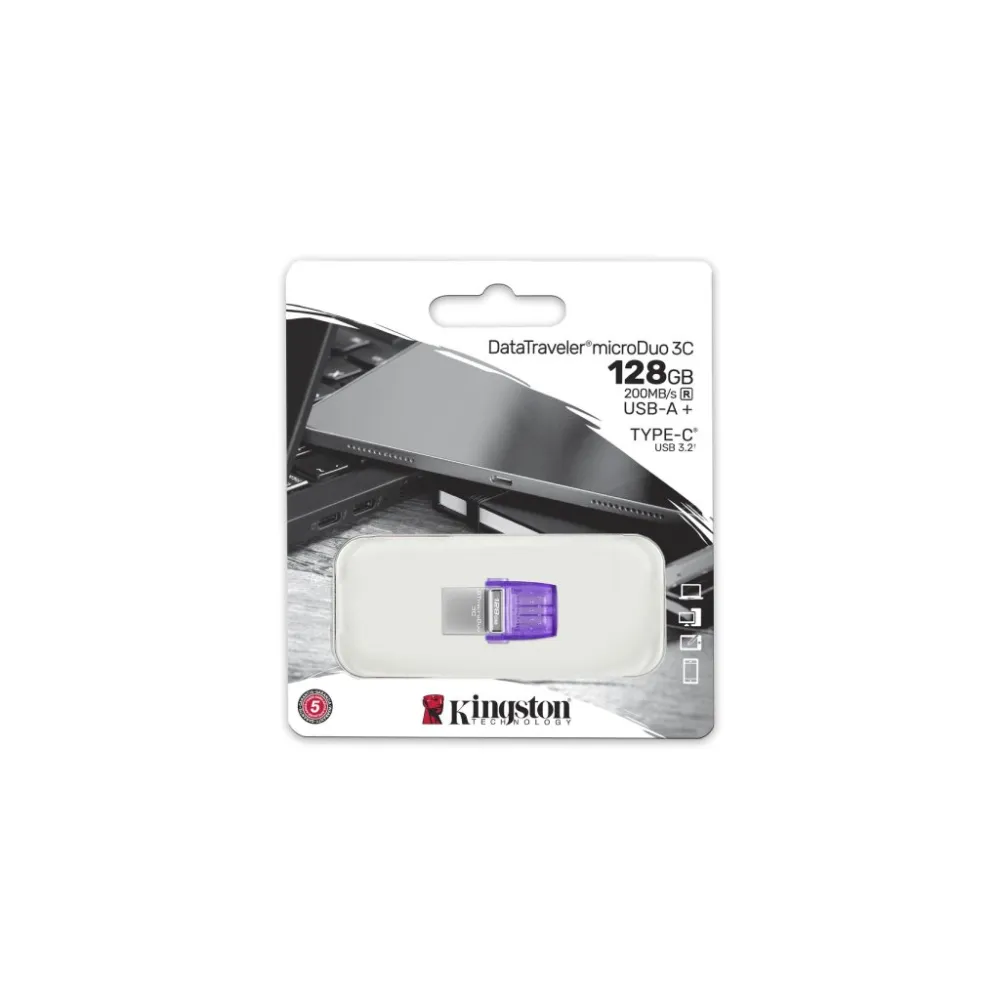 KINGSTON 128GB DataTraveler microDuo 3C USB Flash Drive,Dual interface USB Type-C and Type-A,200MB/s