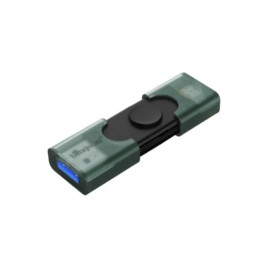 KINGSTON DataTraveler 128GB DUO USB Flash Drive, Type-A and USB Type-C, dual moving cap design