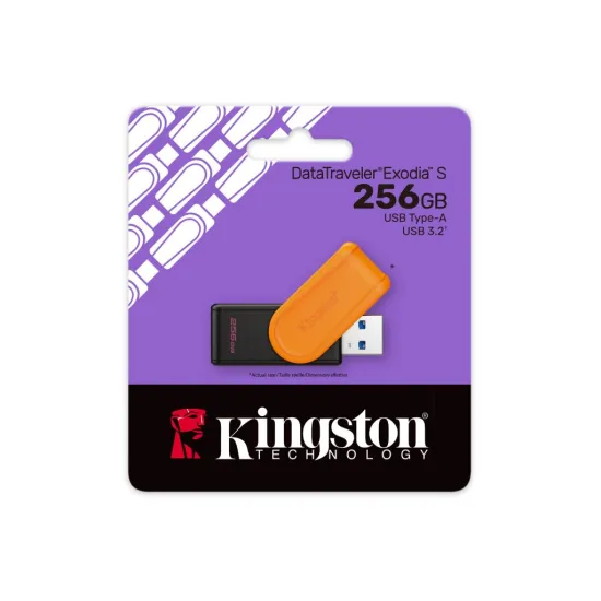KINGSTON USB DISK DataTraveler Exodia S 256GB USB 3.2 High speed, Swivel cap, Orange