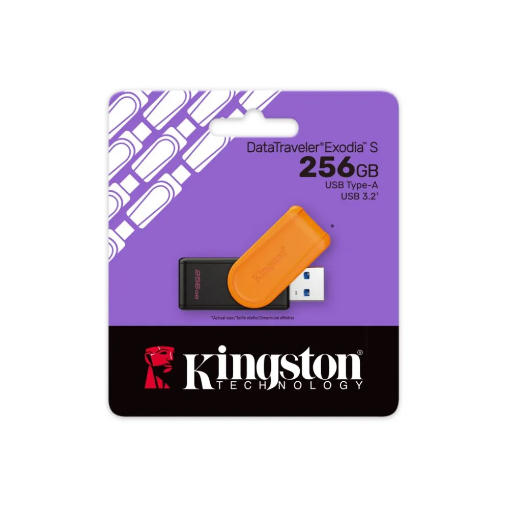 KINGSTON USB DISK DataTraveler Exodia S 256GB USB 3.2 High speed, Swivel cap, Orange
