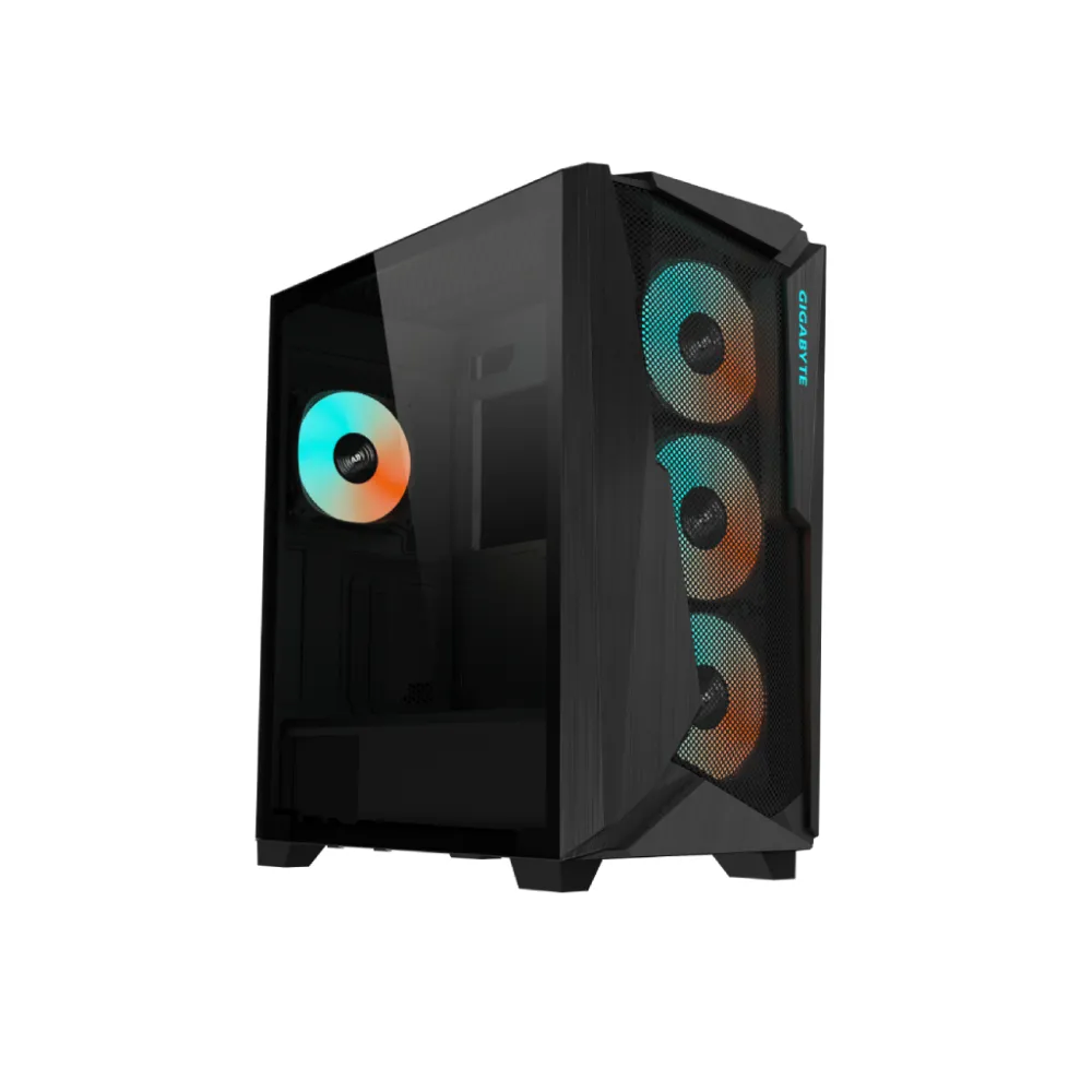 GIGABYTE C301 Glass V2 Black ATX Case, 4*ARGB, 2*2.5 /2*3.5 , USB 3.1 Type-C,USB 3.0 x2,Audio in&out