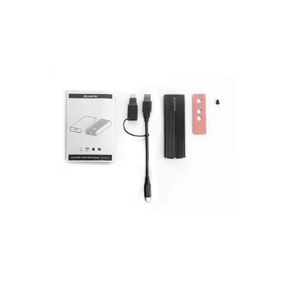 Chieftec Eksterno kuciste za m.2 SSD (NVME + SATA) USB 3.2 Type-C